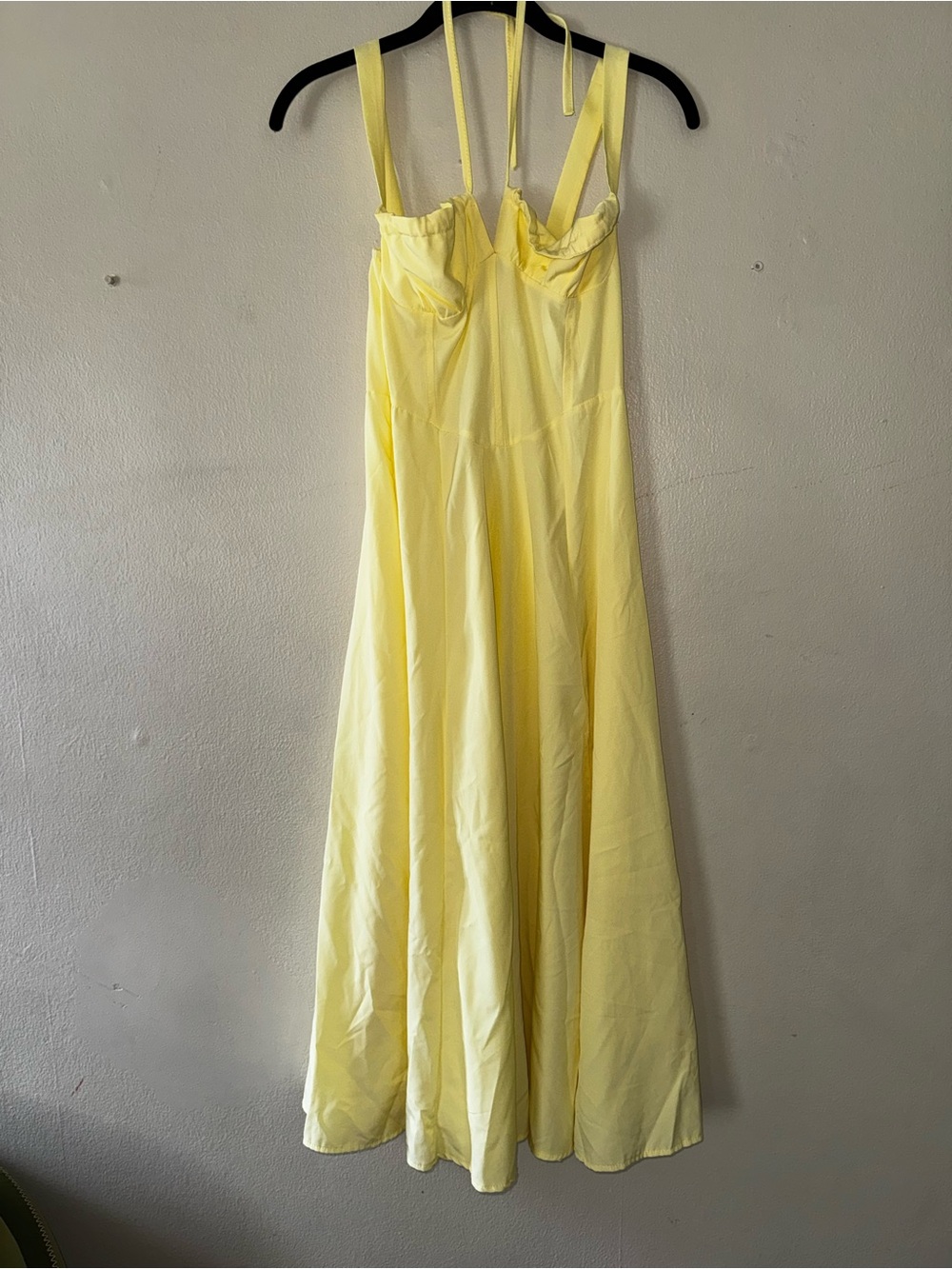 Yellow Spaghetti-Strap Maxi Dress